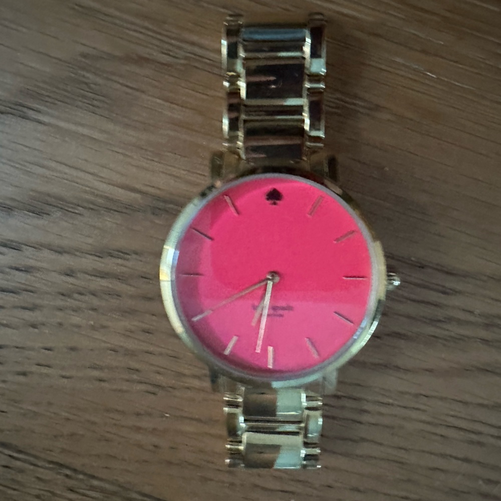 Gold-Tone Women's Watch with Pink Dial